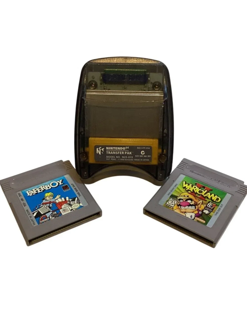 Nintendo Transfer Pal Model NUS-019 and Paperboy / Warioland II Games Pre-Owned
